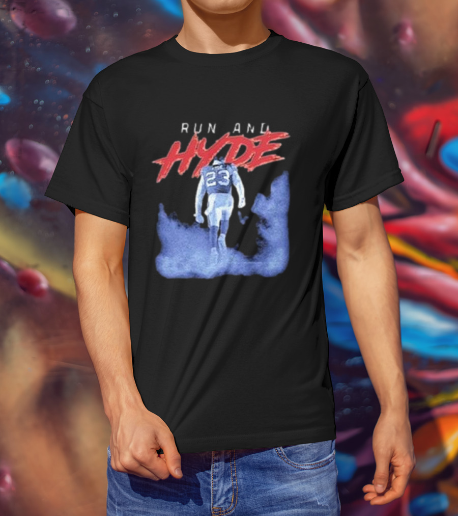 Run And Hyde Football 23 Blue Smoke Trail T-Shirt
