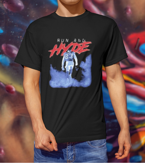 Run And Hyde Football 23 Blue Smoke Trail T-Shirt