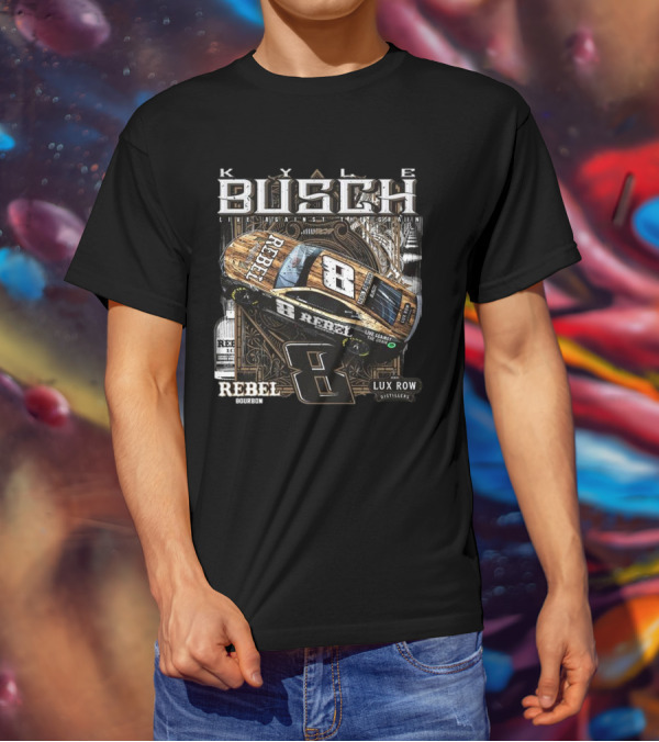 Kyle Busch Live Against The Grain Rebel Bourbon Lux Row Distillers 2025 T-Shirt