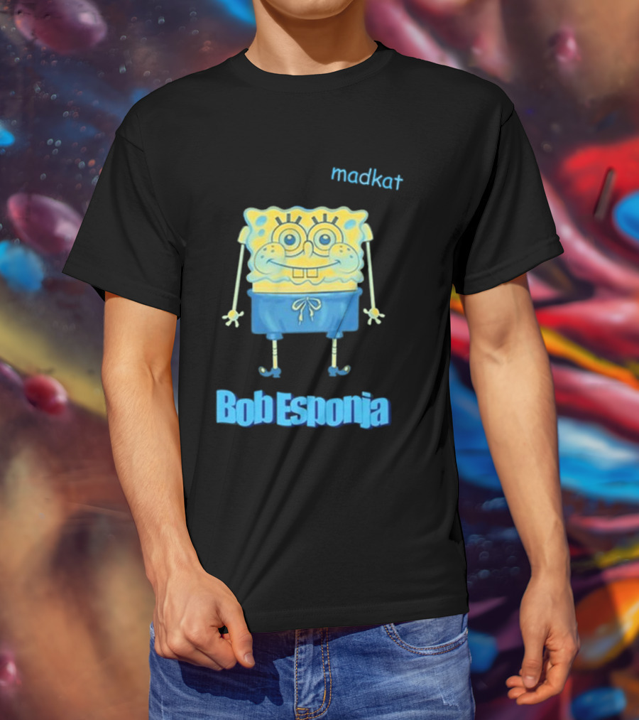 Madkat X Bob Esponja Collaboration Featuring Iconic Sponge Character T-Shirt