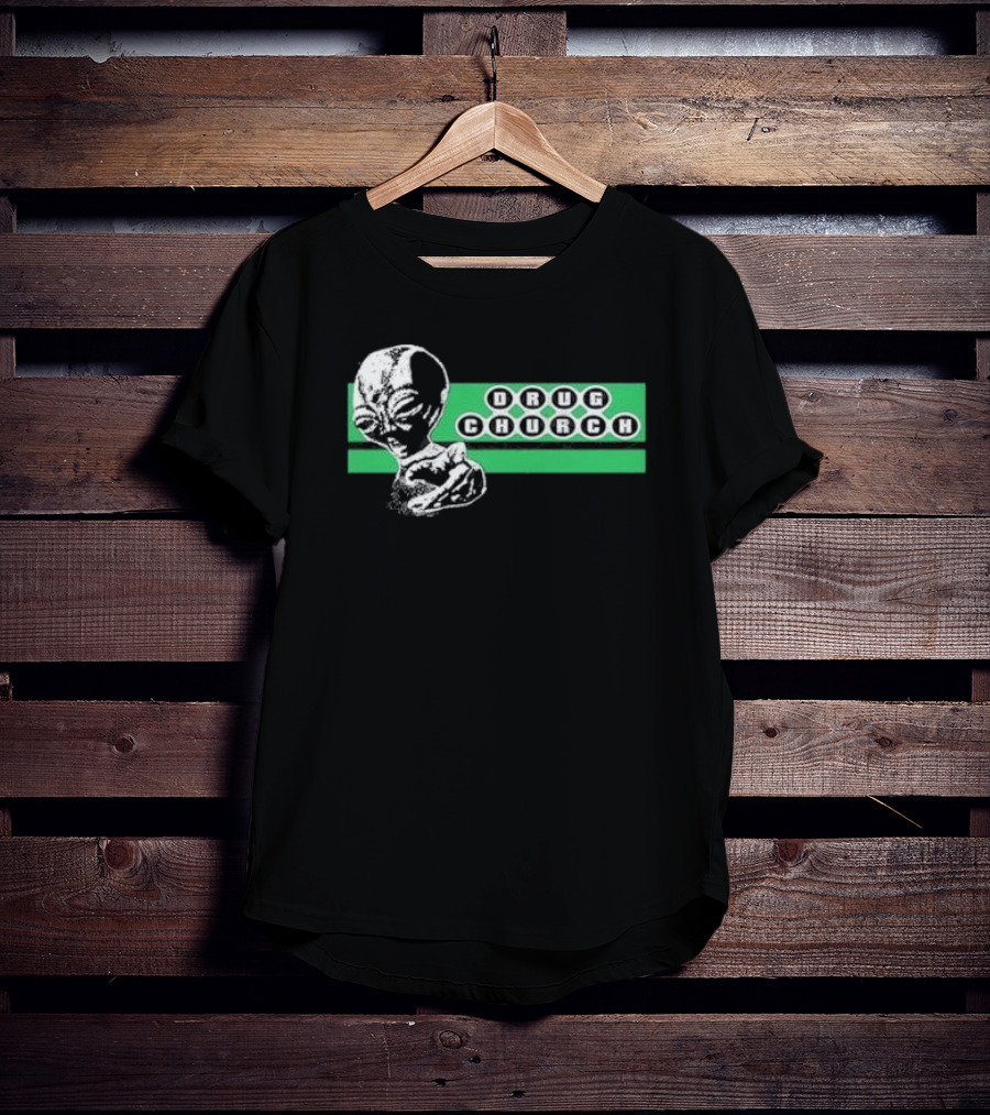 Drug Church Alien With Green Background T-Shirt