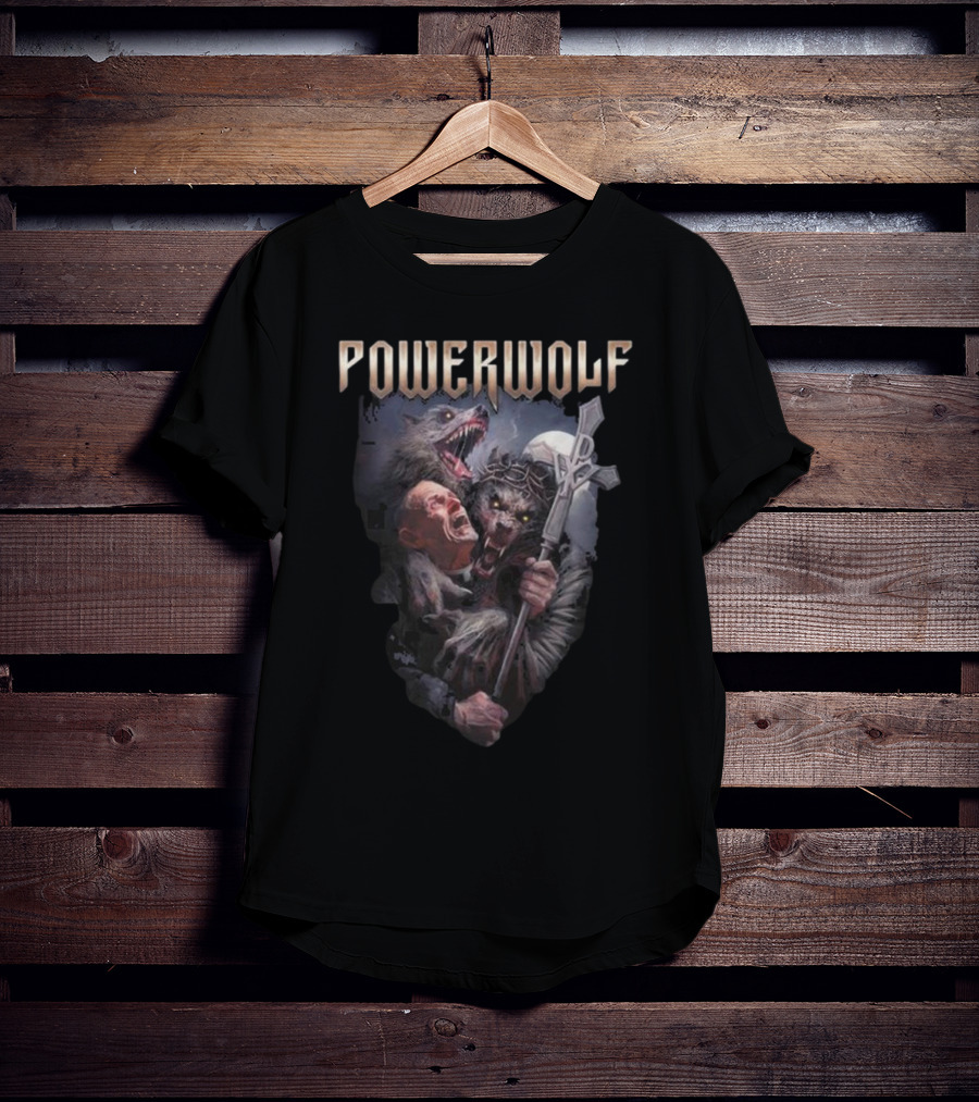Powerwolf Thunder Priest Monster Battle With Fierce Wolves T-Shirt