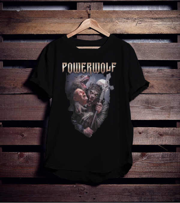 Powerwolf Thunder Priest Monster Battle With Fierce Wolves T-Shirt