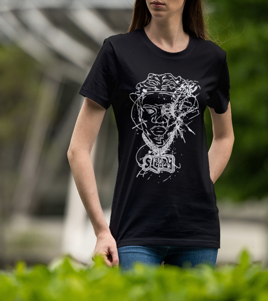 Sleazyworld Go Sleazy Necklace Portrait Sketch T-Shirt