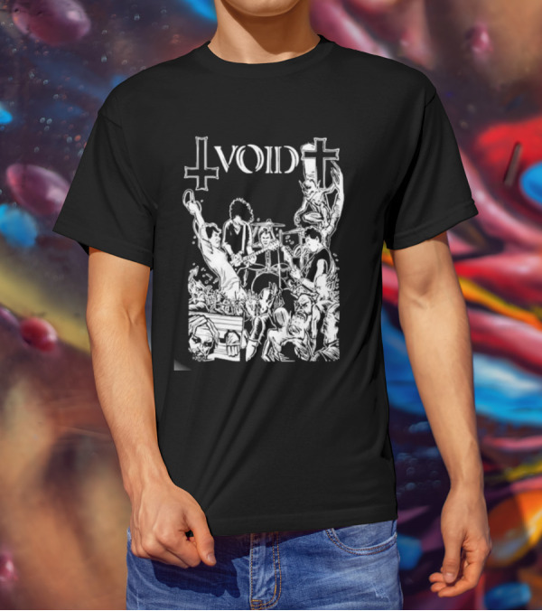 Void Time To Die Band Artwork With Crosses And Skeletons T-Shirt