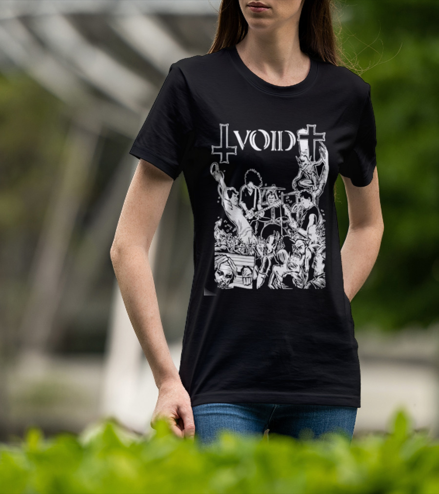 Void Time To Die Band Artwork With Crosses And Skeletons T-Shirt