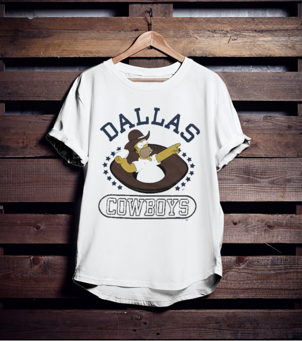 The Simpsons Homer Dallas Cowboys Collaboration Football Fan Mashup T-Shirt