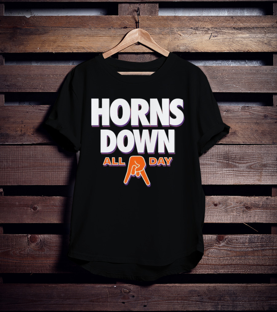 Horns Down All Day Clemson Tiger College Rival Humor T-Shirt