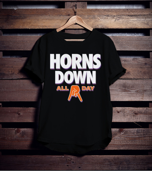 Horns Down All Day Clemson Tiger College Rival Humor T-Shirt