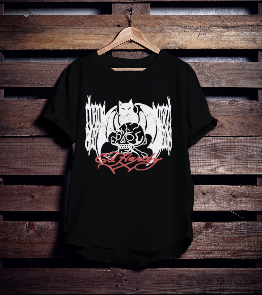 Ed Hardy Skull And Bat T-Shirt