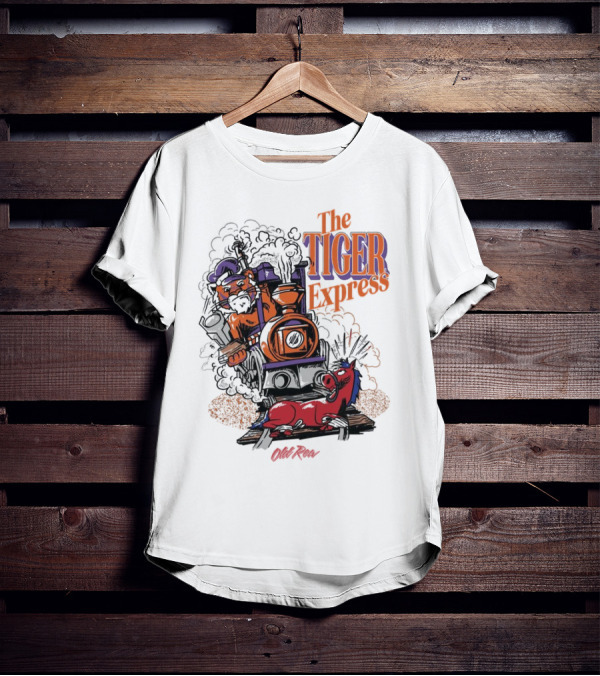 Clemson Tigers The Tiger Express Old Row Steam Train T-Shirt