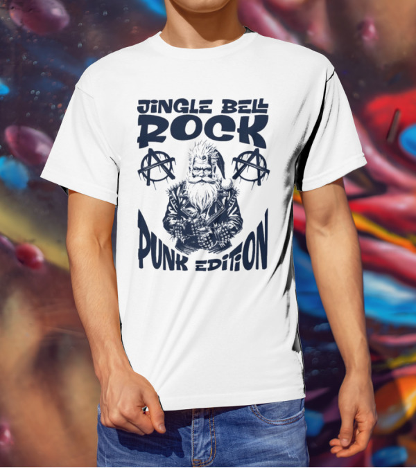 Jingle Bell Rock Punk Edition Anarchy Santa Claus T-Shirt