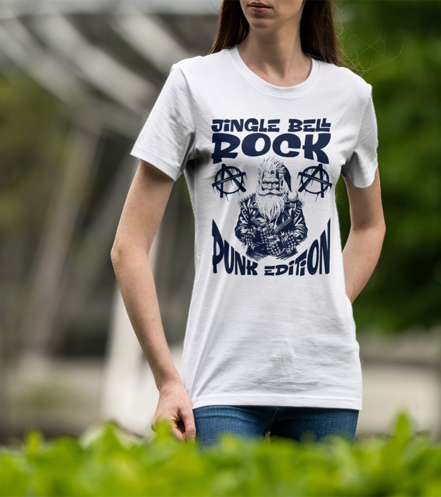 Jingle Bell Rock Punk Edition Anarchy Santa Claus T-Shirt