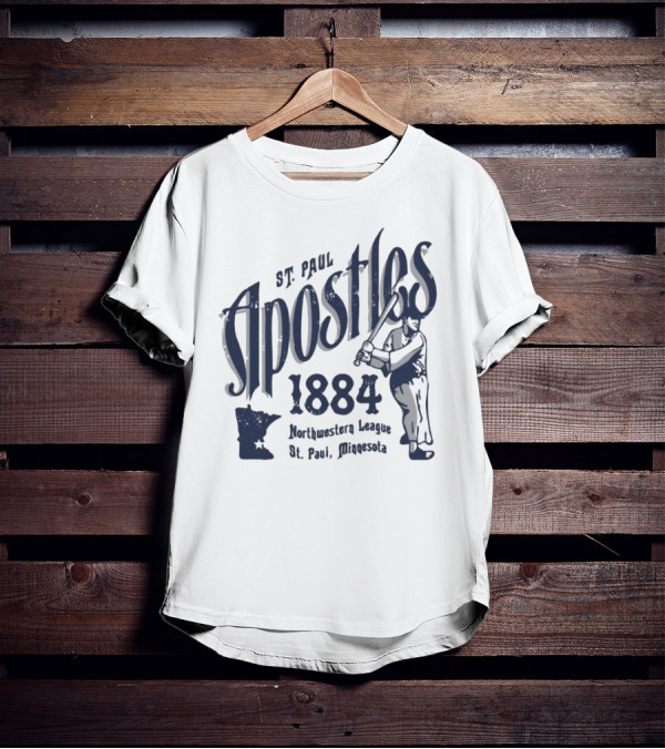 St. Paul Apostles 1884 Northwestern League St. Paul Minnesota Vintage Defunct Baseball Teams T-Shirt