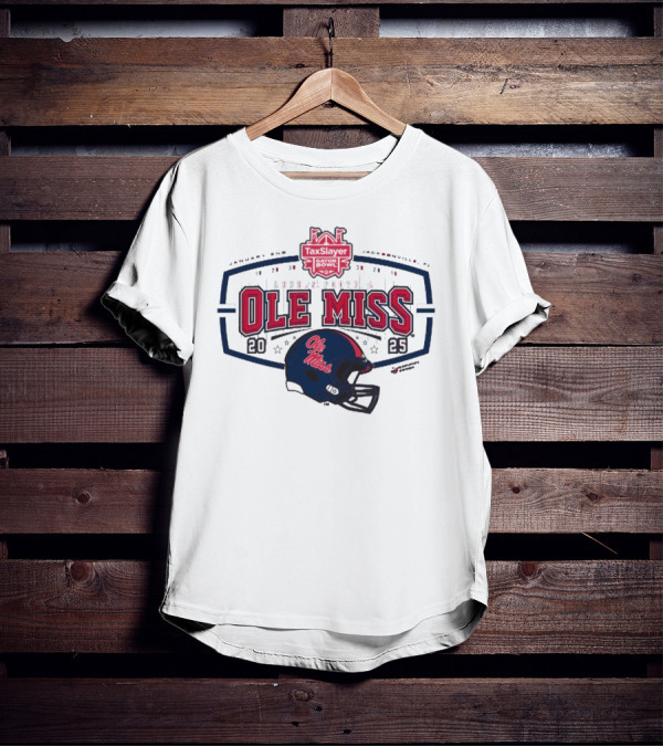 2025 Ole Miss Rebels TaxSlayer Gator Bowl January 2nd Jacksonville FL Football Helmet T-Shirt