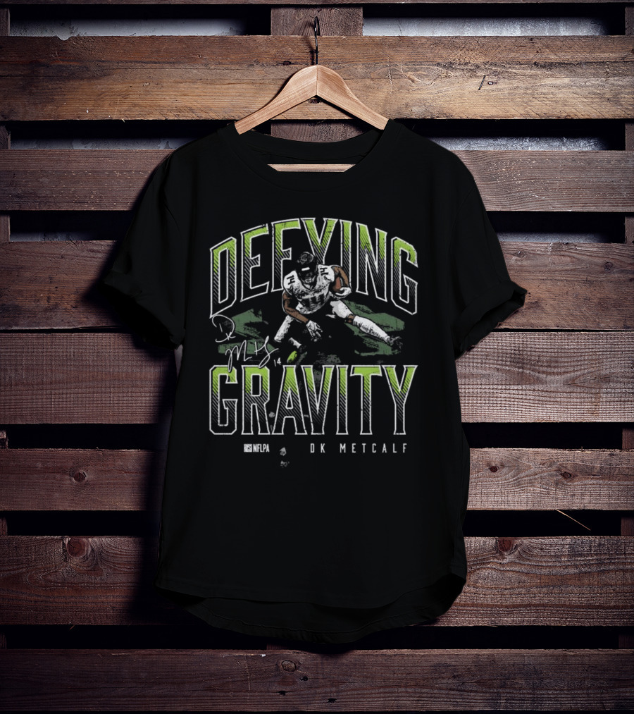 D.K. Metcalf Defying Gravity NFLPA Signature Image T-Shirt