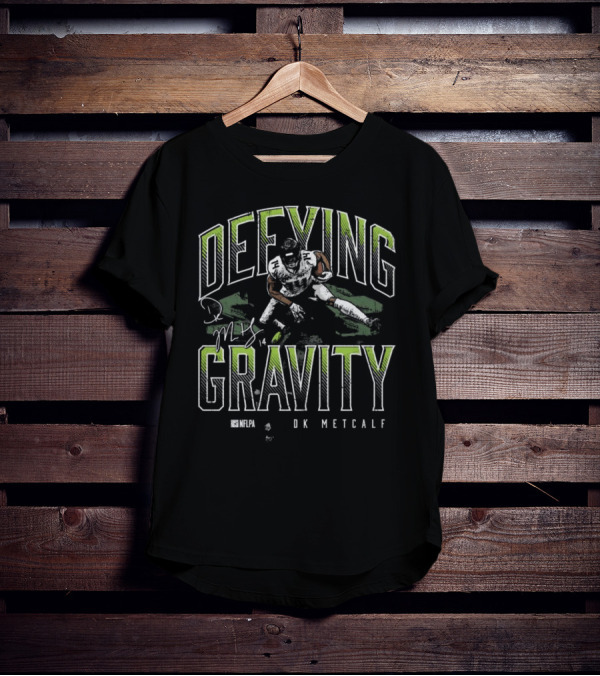 D.K. Metcalf Defying Gravity NFLPA Signature Image T-Shirt