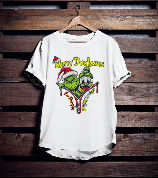 Merry Duckmas Ew People Mighty Oregon Ducks T-Shirt