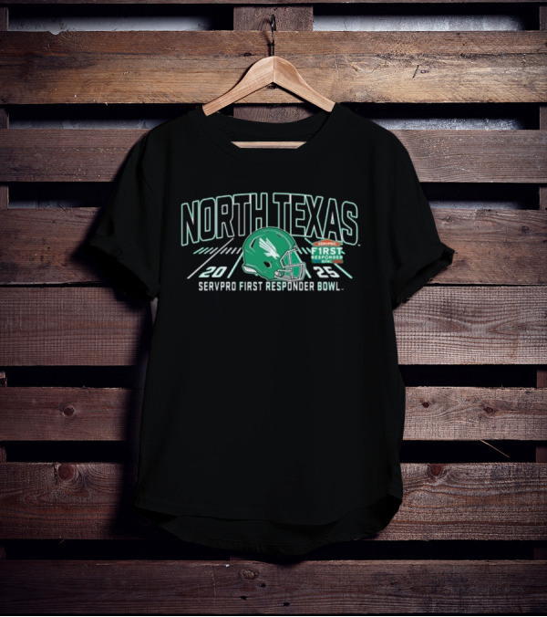North Texas Mean Green 2025 SERVPRO First Responder Bowl Helmet T-Shirt