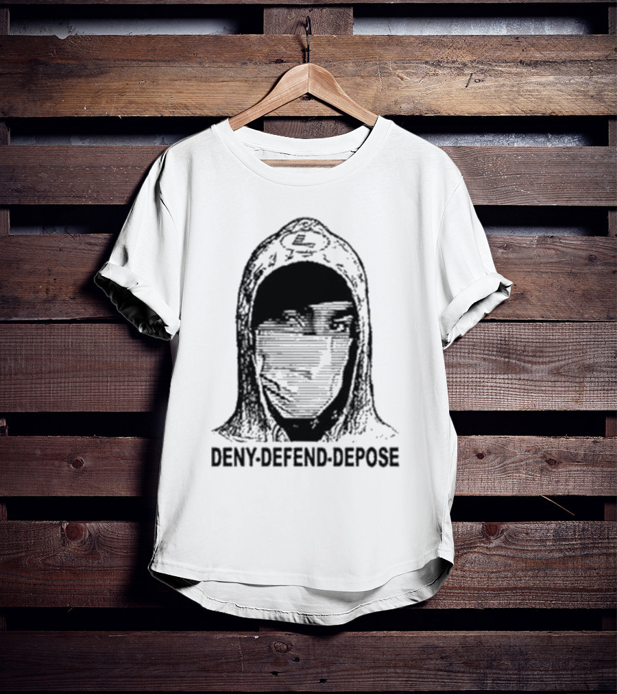 Deny Defend Depose The UnaShooter Luigi Mangione Hoodie Masked Image T-Shirt