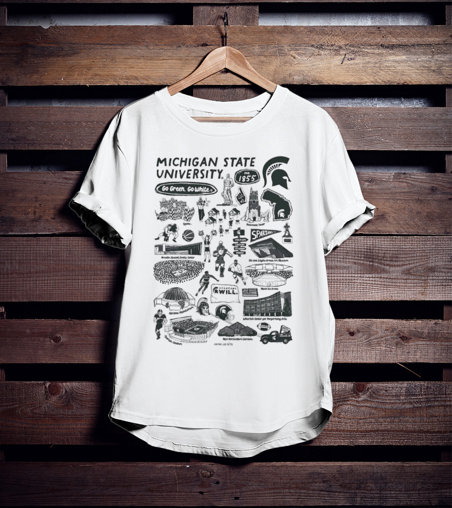 Michigan State University Go Green Go White 1855 Spartans Impressions T-Shirt