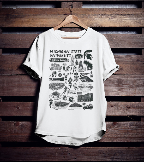 Michigan State University Go Green Go White 1855 Spartans Impressions T-Shirt