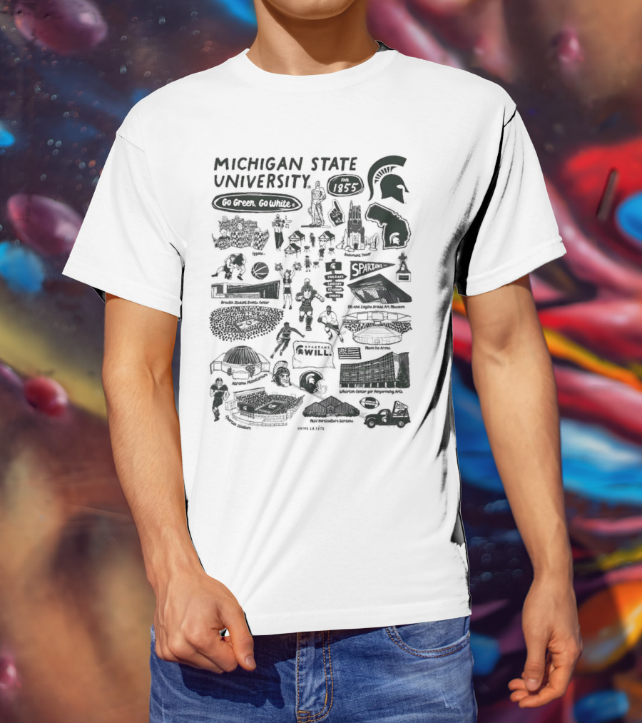 Michigan State University Go Green Go White 1855 Spartans Impressions T-Shirt
