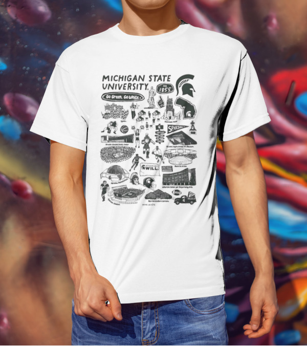 Michigan State University Go Green Go White 1855 Spartans Impressions T-Shirt