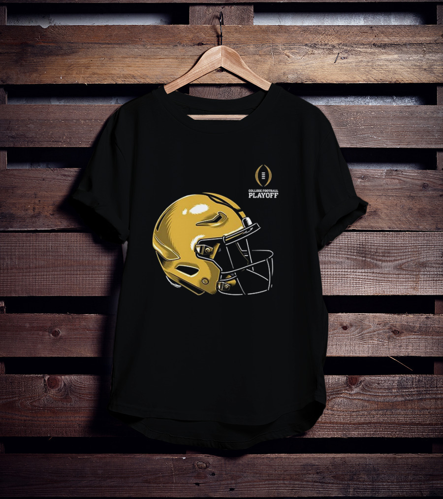 College Football Playoff 2025 Notre Dame Helmet Gold T-Shirt