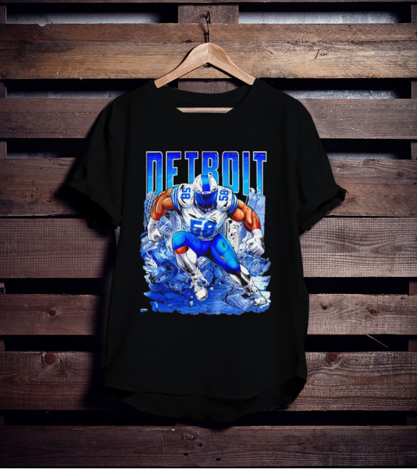 Detroit Lions Penei Sewell 58 Cartoon Superhero Action T-Shirt