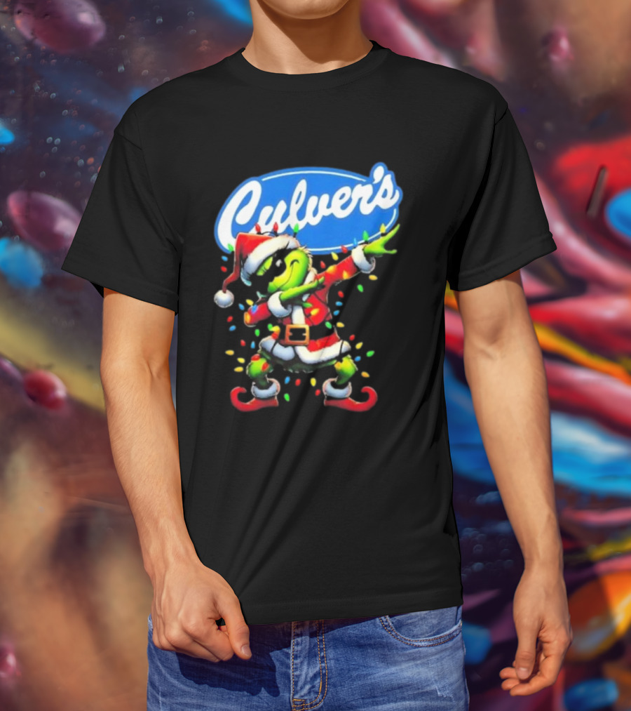 Culver's Santa Grinch Dabbing Christmas T-Shirt