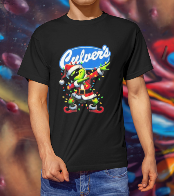 Culver's Santa Grinch Dabbing Christmas T-Shirt