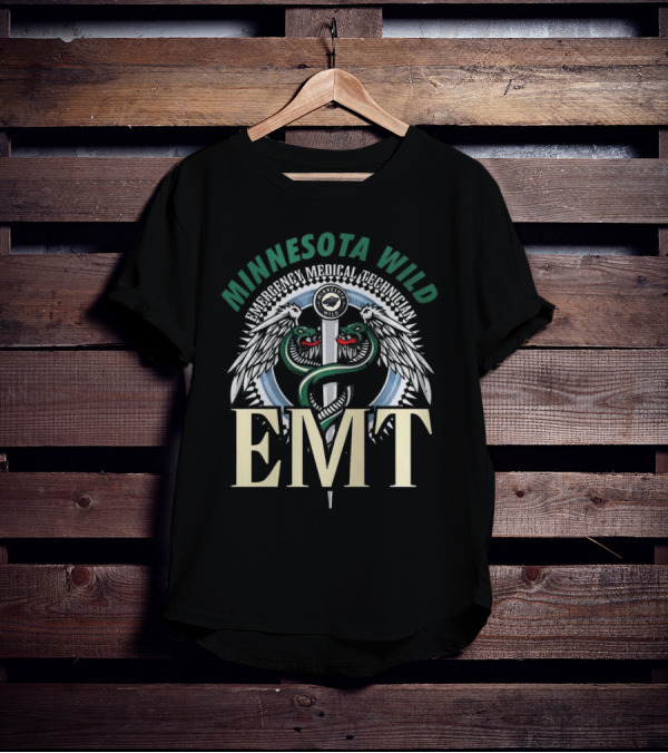 Minnesota Wild EMT Emergency Medical Technician Caduceus T-Shirt