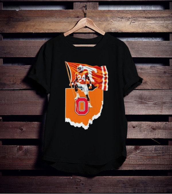 Jordan Matthews Tennessee Volunteers Flag Over Ohio State Outline T-Shirt