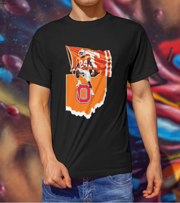 Jordan Matthews Tennessee Volunteers Flag Over Ohio State Outline T-Shirt