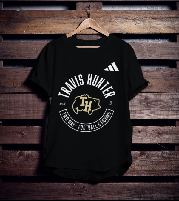 Travis Hunter WR/CB 12 TH Two Way Football And Fishing T-Shirt