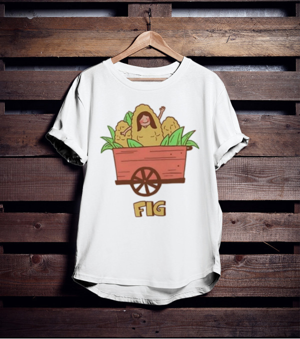 Figwoop Cart Fig With Corn And Smiling Figure T-Shirt