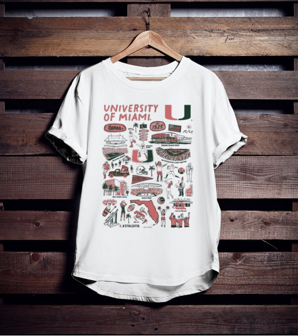 University Of Miami Hurricanes Vive La Fete Canes 1925 Sports And Landmarks T-Shirt