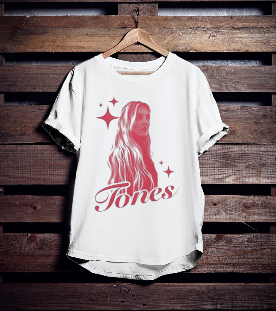 Onrepeat Tones Ecru Kids Tones Red Star Accents T-Shirt