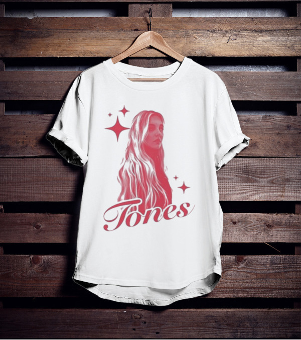 Onrepeat Tones Ecru Kids Tones Red Star Accents T-Shirt