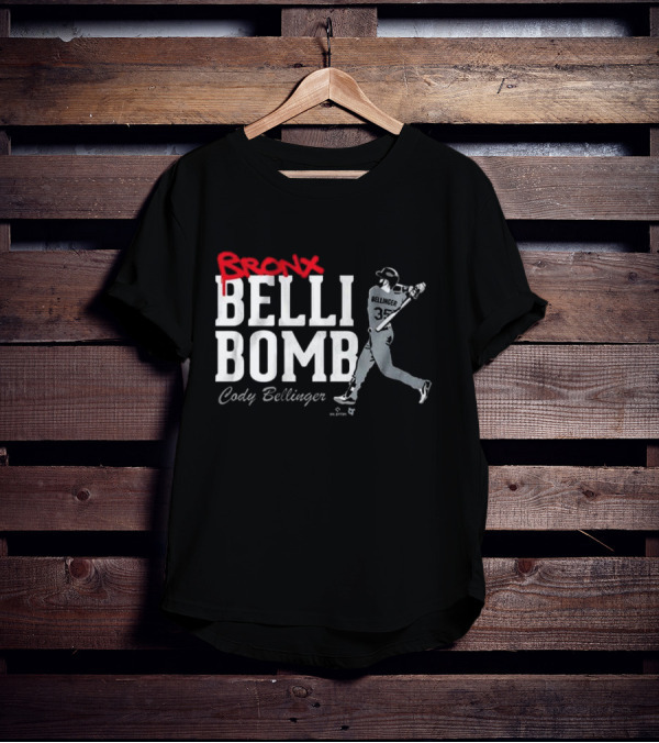 Bronx Belli Bomb Cody Bellinger 35 Swing Baseball T-Shirt