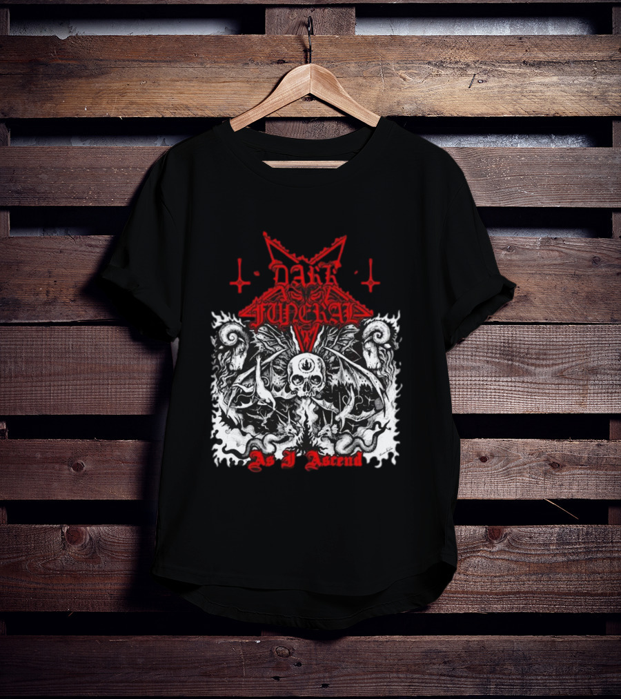 Dark Funeral As I Ascend Skull Bat Wings Gothic Symbolism T-Shirt
