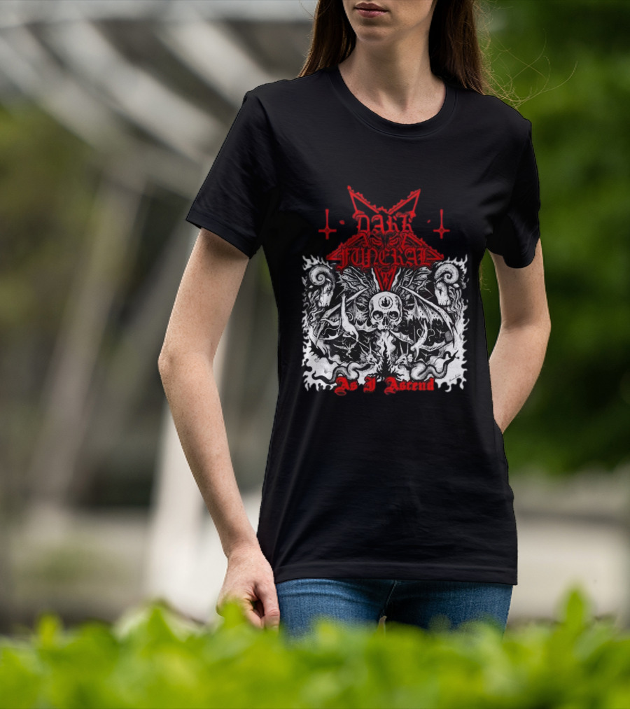 Dark Funeral As I Ascend Skull Bat Wings Gothic Symbolism T-Shirt
