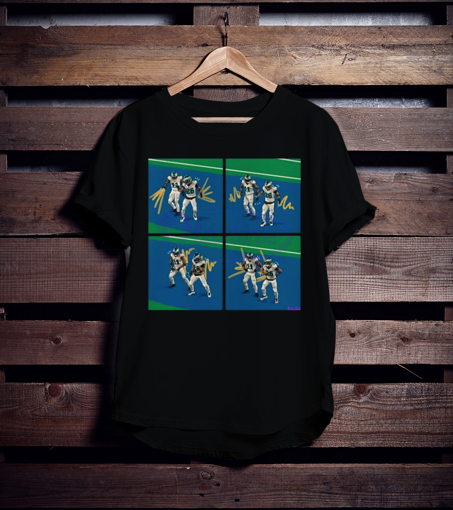 Aj Brown Saquon Barkley Dance Celebration Football Animation T-Shirt