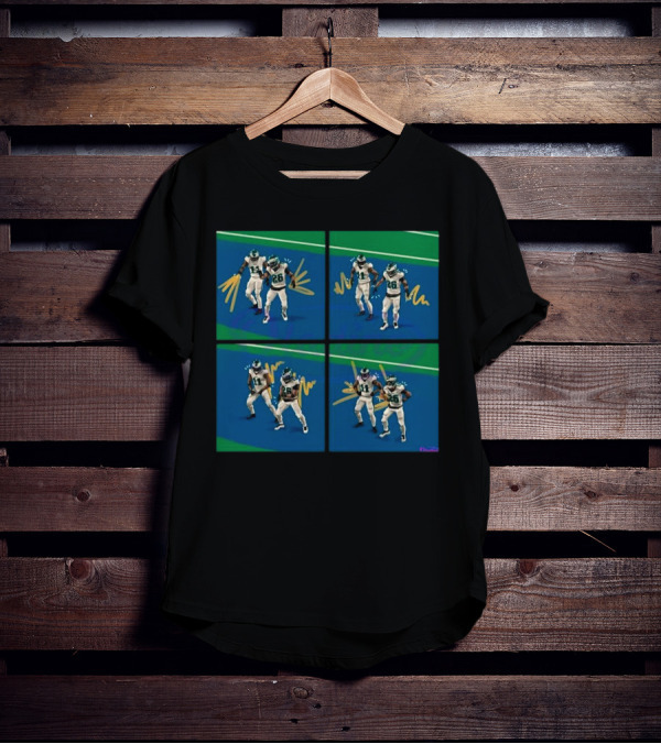 Aj Brown Saquon Barkley Dance Celebration Football Animation T-Shirt