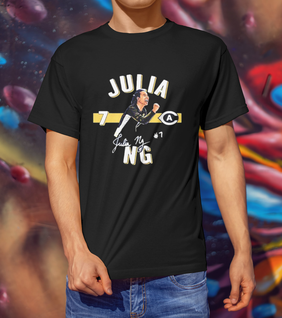 Julia Ng #7 UC Davis Aggies Signature Cartoon Player T-Shirt