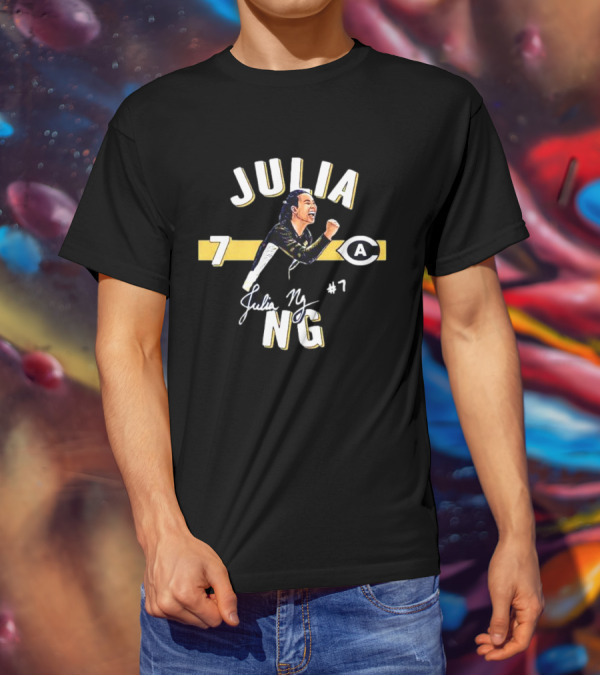 Julia Ng #7 UC Davis Aggies Signature Cartoon Player T-Shirt