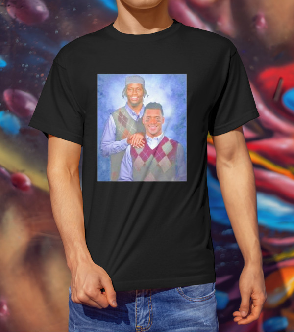 Step Brothers Russell Wilson Lamar Jackson Argyle Sweaters T-Shirt