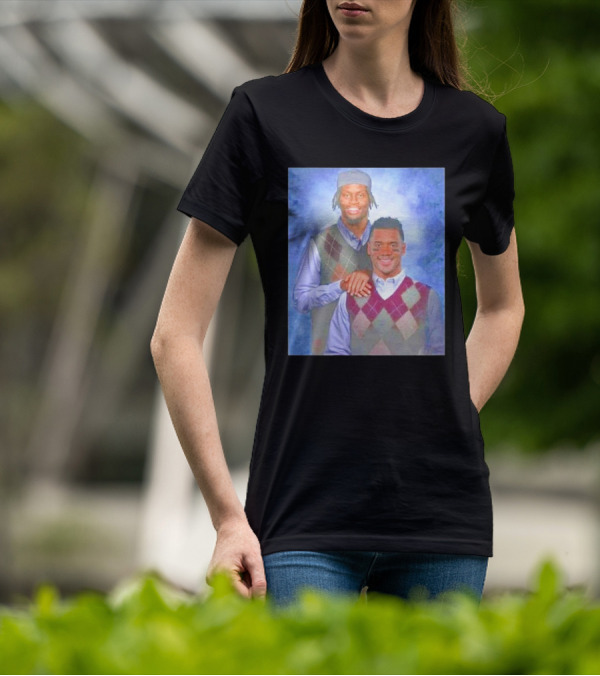 Step Brothers Russell Wilson Lamar Jackson Argyle Sweaters T-Shirt