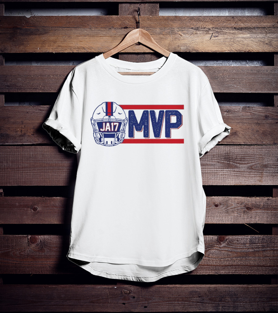 JA17 MVP Josh Allen Buffalo Bills Helmet Red Blue Stripes T-Shirt